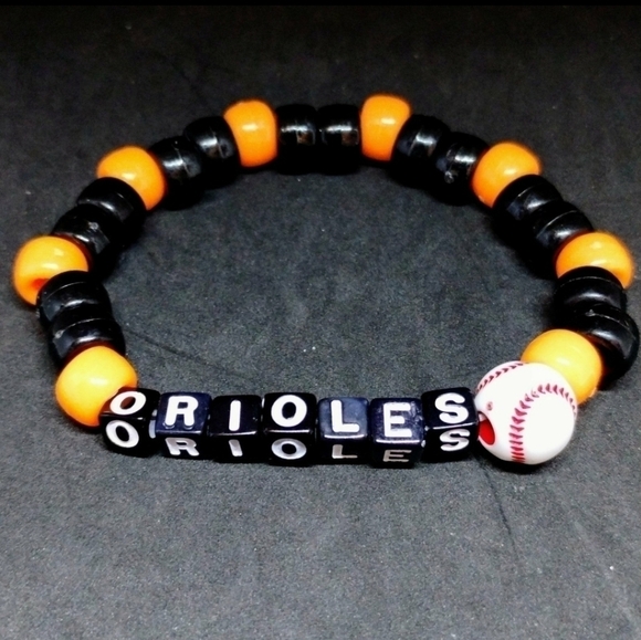 COPY - Mlb Black and Orange Baltimore Orioles Baseball Bracelet - Picture 1 of 2